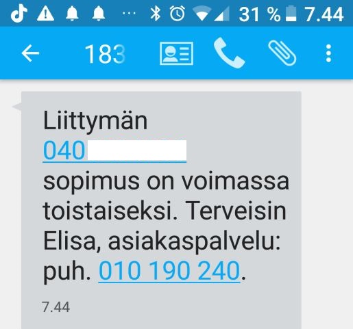 ilmainen puhelinliittymän voimassaolon tarkistaminen