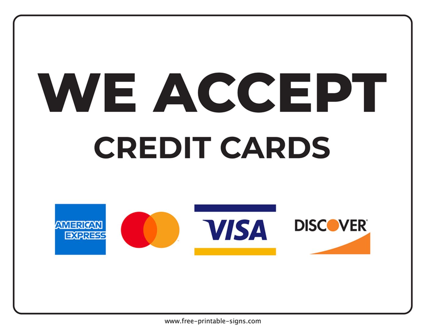 we accept credit cards